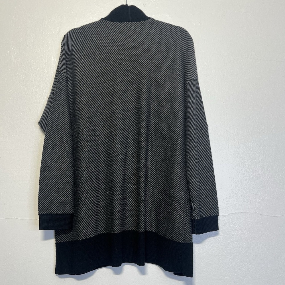 EILEEN FISHER Extra Fine Merino Wool Open Front‎ Cardigan Sweater Sz L - Picture 6 of 13